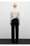 Straight Cut Trousers with Decorative Stitching - 4