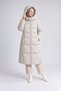High Collar Goose Feather Coat Beige - 2