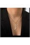 Stainless Steel Crystal Zircon Stone Hz. Ali Zülfikar Women's Necklace 40+5 cm - 3