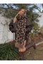 Puffy Soft Textured Scarf Leopard Patterned Shoulder Shawl - 2