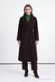Double-Breasted Collar Belted Cashmere Brown Coat 12822