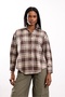 Brown Plaid Pattern Oversize Shirt 6648 - 4
