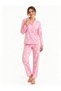 Women's Sweet Heart and Bow Pattern Buttoned Pajama Set - 3