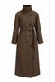 High Collar Belted Cashmere Brown Coat 14142 - 2