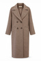 Double-Breasted Collar Pocket Detailed Cashmere Coat Mocha Coat 13300 - 2