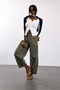 Ecru Long Sleeve T-Shirt with Snap Fasteners on the Front 2537 - 3