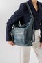 Blue Soft Leather Stylish and Practical Large Multi-Compartment 3-in-1 Women's Backpack, Shoulder Bag, and Crossbody Bag - 2