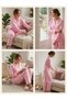 Women's Sweet Heart and Bow Pattern Buttoned Pajama Set - 4