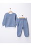 Simit Yaka Creation Printed Piecework Sweatshirt/Elastic Waist Sweatpants 3-Strap Drawstring Set - 2