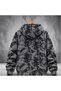 Unisex Batik Pattern Lined Zippered Hooded Sweatshirt Seasonal Jacket - 3