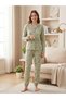 Women's Sweet Teddy Bear and Strawberry Patterned Buttoned Pajama Set