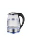 Glass Electric Kettle 2.0L - 1500W Fast Boiling Borosilicate Glass Kettle with LED Blue Light, Auto Shut-Off & Boil-Dry Protection, 360° Base, Portable Pop Cap Easy Open Lid - Black - 3