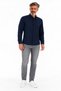 Men's Navy Blue Slim Long Sleeve Basic Shirt - 4