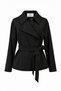 Belted Asymmetrical Closure Black Suit 2051 - 2