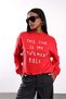 Red Crew Neck Sweatshirt with Writing 955 - 4