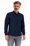 Men's Navy Blue Slim Long Sleeve Basic Shirt