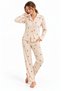 Women's Teddy Cozy Teddy Bear Patterned Buttoned Shirt Collar Pajama Set - 2