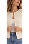Women's Round Neck Capri Sleeve Cardigan, Crochet Hand Knitted, Koton Lase Thread, Open Front, Elegant Patterned Seasonal Cardigan - 3