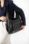 Black Soft Leather Stylish and Practical Large Multi-Compartment 3-in-1 Women's Backpack, Shoulder Bag, and Crossbody Bag