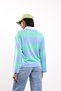 Blue Contrast Collar Striped Long Sleeve T-Shirt 4762 - 6