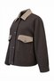 Crowbar Pattern Detailed Shirt Collar Coffee Suit 2041 - 3