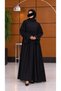 Black Modal Sleeves Two-Layered Hijab Dress