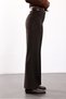 Brown Belted Straight-Cut Fabric Trousers - 5