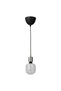 SKAFTET / MOLNART Pendant lamp with light bulb - nickel-plated/tube-shaped white/clear glass