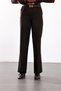 Brown Belted Straight-Cut Fabric Trousers - 3