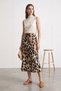 Geometric Pattern Viscose Satin Fabric Midi Length Skirt - 5