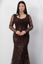Collar Beaded Long Sleeve Lace Dress 41135 - 3