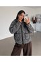 Women's Hooded Zippered Oversize Fleece Jacket with Piping Detail and Pockets