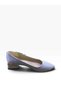 Women's Thick Short Heeled Evening Dress Shoes with Stone Heel and Metal Detail - 3