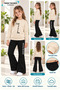 Winter, Spring, and Autumn Girls' Black Spanish Flared Bottoms and Beige Sweat Top - 2