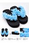 Mia Floral Comfortable Black Beach Slippers That Don'T Hurt Your Feet - 3