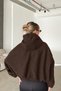 Zr Model Bitter Brown Hooded Bomber Jacket Women's Imported Anti-Pilling Cashmere Coat - 8