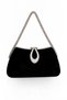 Women's Handbag, Luxury Black Suede Bag, Stylish Bag with Silver Hardware, Clutch Bag, Shoulder Bag - 2