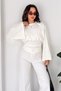 Women's Pleated Bat Sleeve Crew Neck Blouse