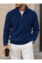 Men's 3-Piece Set of Thick Knit Winter Sweaters with Stand-Up Collar and Half-Zip Closure. - 4