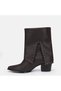 Large Size Bitter Brown Studded Fold Collar Women's Boots 41-42-43-44 - 8