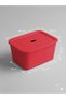 Large 17 Liter 40X30X20 cm Polypropylene Plastic Organizer with Red Lid - Toy Box and Storage Basket - 8