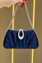 Women's Bag New Model Pleated Evening Dress Bag Pleated Pattern Stylish Bag Silver Case - 2