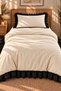Ruffled 100% Cotton Single Duvet Cover Set Cream - 2