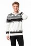 Men's Mixed Patterned Crew Neck Long Sleeve Thick Winter Casual Knitwear Sweater - 3