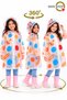 6-7 and 8-9 Year Old Children's Raincoat with Hood, Waterproof, Transparent Patterned - 5
