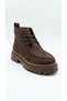 Sms3724Women's Brown Suede Lace-Up Thick-Soled Casual Boots - 2