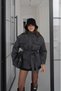 Anthracite Short Cashmere Coat with Flap Pockets - 4