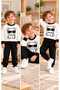 100% Cotton Panda with Glasses Printed, Cotton Inside, 3 Yarn Thick Winter Baby & Kids Set - 6