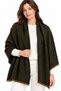 Women's Gray Fine Wool Textured Shawl Scarf Light Shiny Natural Fringed Shoulder Shawl 85X180 cm - 2