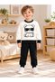 100% Cotton Panda with Glasses Printed, Cotton Inside, 3 Yarn Thick Winter Baby & Kids Set